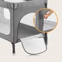 Patut pliant, Lionelo, Jasmin Easy Fold, Pana la 15 kg, Usor de pliat, Cu doua nivele, Cu saltea ergonomica T25, Cu intrare laterala cu fermoar, 2 roti cu frana, 123 x 67 cm, Conform cu EN 716, 0-36 luni, Gri - 28