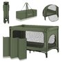 Patut pliant, Lionelo, Jasmin Easy Fold, Pana la 15 kg, Usor de pliat, Cu doua nivele, Cu saltea ergonomica T25, Cu intrare laterala cu fermoar, 2 roti cu frana, 123 x 67 cm, Conform cu EN 716, 0-36 luni, Verde - 21