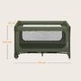 Patut pliant, Lionelo, Jasmin Easy Fold, Pana la 15 kg, Usor de pliat, Cu doua nivele, Cu saltea ergonomica T25, Cu intrare laterala cu fermoar, 2 roti cu frana, 123 x 67 cm, Conform cu EN 716, 0-36 luni, Verde - 22