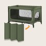 Patut pliant, Lionelo, Jasmin Easy Fold, Pana la 15 kg, Usor de pliat, Cu doua nivele, Cu saltea ergonomica T25, Cu intrare laterala cu fermoar, 2 roti cu frana, 123 x 67 cm, Conform cu EN 716, 0-36 luni, Verde - 25