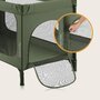 Patut pliant, Lionelo, Jasmin Easy Fold, Pana la 15 kg, Usor de pliat, Cu doua nivele, Cu saltea ergonomica T25, Cu intrare laterala cu fermoar, 2 roti cu frana, 123 x 67 cm, Conform cu EN 716, 0-36 luni, Verde - 30