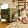 Patut pliant, Lionelo, Jasmin Easy Fold, Pana la 15 kg, Usor de pliat, Cu doua nivele, Cu saltea ergonomica T25, Cu intrare laterala cu fermoar, 2 roti cu frana, 123 x 67 cm, Conform cu EN 716, 0-36 luni, Verde - 6