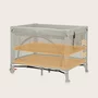 Patut pliant, Lionelo, Laura, 102 x 74 cm, Cu doua nivele, Functie de tarc, Cu roti, Include salteluta si geanta de transport, Pereti din plasa, Deschidere laterala, Pana la 15 kg, 0 luni +, Bej - 16