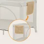 Patut pliant, Lionelo, Laura, 102 x 74 cm, Cu doua nivele, Functie de tarc, Cu roti, Include salteluta si geanta de transport, Pereti din plasa, Deschidere laterala, Pana la 15 kg, 0 luni +, Bej - 18