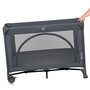 Patut pliant, Lionelo, Laura, 102 x 74 cm, Cu doua nivele, Functie de tarc, Cu roti, Include salteluta si geanta de transport, Pereti din plasa, Deschidere laterala, Pana la 15 kg, 0 luni +, Gri - 7
