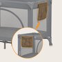 Patut pliant, Lionelo, Laura, 102 x 74 cm, Cu doua nivele, Functie de tarc, Cu roti, Include salteluta si geanta de transport, Pereti din plasa, Deschidere laterala, Pana la 15 kg, 0 luni +, Gri - 13