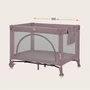 Patut pliant, Lionelo, Laura, 102 x 74 cm, Cu doua nivele, Functie de tarc, Cu roti, Include salteluta si geanta de transport, Pereti din plasa, Deschidere laterala, Pana la 15 kg, 0 luni +, Roz - 9
