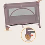 Patut pliant, Lionelo, Laura, 102 x 74 cm, Cu doua nivele, Functie de tarc, Cu roti, Include salteluta si geanta de transport, Pereti din plasa, Deschidere laterala, Pana la 15 kg, 0 luni +, Roz - 13