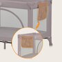 Patut pliant, Lionelo, Laura, 102 x 74 cm, Cu doua nivele, Functie de tarc, Cu roti, Include salteluta si geanta de transport, Pereti din plasa, Deschidere laterala, Pana la 15 kg, 0 luni +, Roz - 13