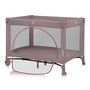 Patut pliant, Lionelo, Laura, 102 x 74 cm, Cu doua nivele, Functie de tarc, Cu roti, Include salteluta si geanta de transport, Pereti din plasa, Deschidere laterala, Pana la 15 kg, 0 luni +, Roz - 3