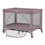 Patut pliant, Lionelo, Laura, 102 x 74 cm, Cu doua nivele, Functie de tarc, Cu roti, Include salteluta si geanta de transport, Pereti din plasa, Deschidere laterala, Pana la 15 kg, 0 luni +, Roz - 3