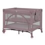 Patut pliant, Lionelo, Laura, 102 x 74 cm, Cu doua nivele, Functie de tarc, Cu roti, Include salteluta si geanta de transport, Pereti din plasa, Deschidere laterala, Pana la 15 kg, 0 luni +, Roz - 1