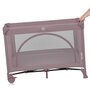 Patut pliant, Lionelo, Laura, 102 x 74 cm, Cu doua nivele, Functie de tarc, Cu roti, Include salteluta si geanta de transport, Pereti din plasa, Deschidere laterala, Pana la 15 kg, 0 luni +, Roz - 7