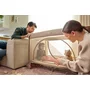 Patut pliant, Lionelo, Laura, 102 x 74 cm, Cu doua nivele, Functie de tarc, Cu roti, Include salteluta si geanta de transport, Pereti din plasa, Deschidere laterala, Pana la 15 kg, 0 luni +, Verde - 29