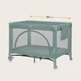 Patut pliant, Lionelo, Laura, 102 x 74 cm, Cu doua nivele, Functie de tarc, Cu roti, Include salteluta si geanta de transport, Pereti din plasa, Deschidere laterala, Pana la 15 kg, 0 luni +, Verde - 10
