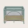 Patut pliant, Lionelo, Laura, 102 x 74 cm, Cu doua nivele, Functie de tarc, Cu roti, Include salteluta si geanta de transport, Pereti din plasa, Deschidere laterala, Pana la 15 kg, 0 luni +, Verde - 11