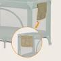 Patut pliant, Lionelo, Laura, 102 x 74 cm, Cu doua nivele, Functie de tarc, Cu roti, Include salteluta si geanta de transport, Pereti din plasa, Deschidere laterala, Pana la 15 kg, 0 luni +, Verde - 17