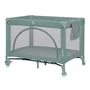 Patut pliant, Lionelo, Laura, 102 x 74 cm, Cu doua nivele, Functie de tarc, Cu roti, Include salteluta si geanta de transport, Pereti din plasa, Deschidere laterala, Pana la 15 kg, 0 luni +, Verde - 6