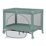 Patut pliant, Lionelo, Laura, 102 x 74 cm, Cu doua nivele, Functie de tarc, Cu roti, Include salteluta si geanta de transport, Pereti din plasa, Deschidere laterala, Pana la 15 kg, 0 luni +, Verde - 3