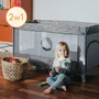 Patut pliant, Lionelo, Stefi, Cu un nivel, Cu intrare laterala cu fermoar, 2 roti, 120x60 cm, Conform cu standardul european de securitate EN 716, Albastru - 24