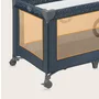 Patut pliant, Lionelo, Stefi, Cu un nivel, Cu intrare laterala cu fermoar, 2 roti, 120x60 cm, Conform cu standardul european de securitate EN 716, Albastru - 13