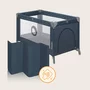 Patut pliant, Lionelo, Stefi, Cu un nivel, Cu intrare laterala cu fermoar, 2 roti, 120x60 cm, Conform cu standardul european de securitate EN 716, Albastru - 8