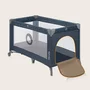 Patut pliant, Lionelo, Stefi, Cu un nivel, Cu intrare laterala cu fermoar, 2 roti, 120x60 cm, Conform cu standardul european de securitate EN 716, Albastru - 11