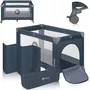 Patut pliant, Lionelo, Stefi, Cu un nivel, Cu intrare laterala cu fermoar, 2 roti, 120x60 cm, Conform cu standardul european de securitate EN 716, Albastru - 3