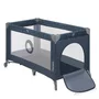 Patut pliant, Lionelo, Stefi, Cu un nivel, Cu intrare laterala cu fermoar, 2 roti, 120x60 cm, Conform cu standardul european de securitate EN 716, Albastru