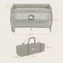 Patut pliant, Lionelo, Stefi Plus, Cu doua nivele, Cu intrare laterala cu fermoar, 2 roti, 120 x 60 cm, Conform cu standardul european de securitate EN 716, Bej - 22