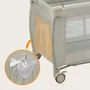 Patut pliant, Lionelo, Stefi Plus, Cu doua nivele, Cu intrare laterala cu fermoar, 2 roti, 120 x 60 cm, Conform cu standardul european de securitate EN 716, Bej - 16