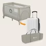 Patut pliant, Lionelo, Stefi Plus, Cu doua nivele, Cu intrare laterala cu fermoar, 2 roti, 120 x 60 cm, Conform cu standardul european de securitate EN 716, Bej - 17