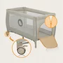Patut pliant, Lionelo, Stefi Plus, Cu doua nivele, Cu intrare laterala cu fermoar, 2 roti, 120 x 60 cm, Conform cu standardul european de securitate EN 716, Bej - 18