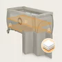 Patut pliant, Lionelo, Stefi Plus, Cu doua nivele, Cu intrare laterala cu fermoar, 2 roti, 120 x 60 cm, Conform cu standardul european de securitate EN 716, Bej - 19