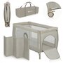 Patut pliant, Lionelo, Stefi Plus, Cu doua nivele, Cu intrare laterala cu fermoar, 2 roti, 120 x 60 cm, Conform cu standardul european de securitate EN 716, Bej - 3