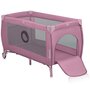 Patut pliant, Lionelo, Stefi Plus, Cu doua nivele, Cu intrare laterala cu fermoar, 2 roti, 120 x 60 cm, Conform cu standardul european de securitate EN 716, Roz
