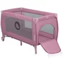 Patut pliant, Lionelo, Stefi Plus, Cu doua nivele, Cu intrare laterala cu fermoar, 2 roti, 120 x 60 cm, Conform cu standardul european de securitate EN 716, Roz
