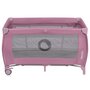  Patut pliant, Lionelo, Stefi Plus, Cu doua nivele, Cu intrare laterala cu fermoar, 2 roti, 120 x 60 cm, Conform cu standardul european de securitate EN 716, Roz