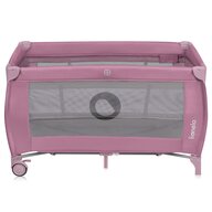  Patut pliant, Lionelo, Stefi Plus, Cu doua nivele, Cu intrare laterala cu fermoar, 2 roti, 120 x 60 cm, Conform cu standardul european de securitate EN 716, Roz