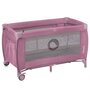 Patut pliant, Lionelo, Stefi Plus, Cu doua nivele, Cu intrare laterala cu fermoar, 2 roti, 120 x 60 cm, Conform cu standardul european de securitate EN 716, Roz - 10