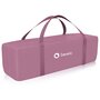 Patut pliant, Lionelo, Stefi Plus, Cu doua nivele, Cu intrare laterala cu fermoar, 2 roti, 120 x 60 cm, Conform cu standardul european de securitate EN 716, Roz - 15