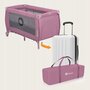 Patut pliant, Lionelo, Stefi Plus, Cu doua nivele, Cu intrare laterala cu fermoar, 2 roti, 120 x 60 cm, Conform cu standardul european de securitate EN 716, Roz - 16