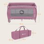 Patut pliant, Lionelo, Stefi Plus, Cu doua nivele, Cu intrare laterala cu fermoar, 2 roti, 120 x 60 cm, Conform cu standardul european de securitate EN 716, Roz - 21