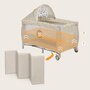 Patut pliant, Lionelo, Sven Plus, 120x60 cm, Cu doua nivele, Cu arcada jucarii, masuta de infasat, vibratii, melodii, conform cu standardele europeane de securitate EN716 si EN12221, Bej Latte - 8