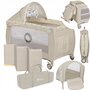Patut pliant, Lionelo, Sven Plus, 120x60 cm, Cu doua nivele, Cu arcada jucarii, masuta de infasat, vibratii, melodii, conform cu standardele europeane de securitate EN716 si EN12221, Bej Latte - 3