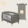Patut pliant, Lionelo, Sven Plus, 120x60 cm, Cu doua nivele, Cu arcada jucarii, masuta de infasat, vibratii, melodii, conform cu standardele europeane de securitate EN716 si EN12221, Bej Olive - 10
