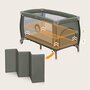 Patut pliant, Lionelo, Sven Plus, 120x60 cm, Cu doua nivele, Cu arcada jucarii, masuta de infasat, vibratii, melodii, conform cu standardele europeane de securitate EN716 si EN12221, Bej Olive - 9
