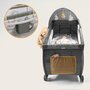 Patut pliant, Lionelo, Sven Plus, 120x60 cm, Cu doua nivele, Cu arcada jucarii, masuta de infasat, vibratii, melodii, conform cu standardele europeane de securitate EN716 si EN12221, Bej Olive - 11