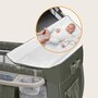 Patut pliant, Lionelo, Sven Plus, 120x60 cm, Cu doua nivele, Cu arcada jucarii, masuta de infasat, vibratii, melodii, conform cu standardele europeane de securitate EN716 si EN12221, Bej Olive - 14