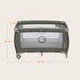 Patut pliant, Lionelo, Sven Plus, 120x60 cm, Cu doua nivele, Cu arcada jucarii, masuta de infasat, vibratii, melodii, conform cu standardele europeane de securitate EN716 si EN12221, Bej Olive - 24